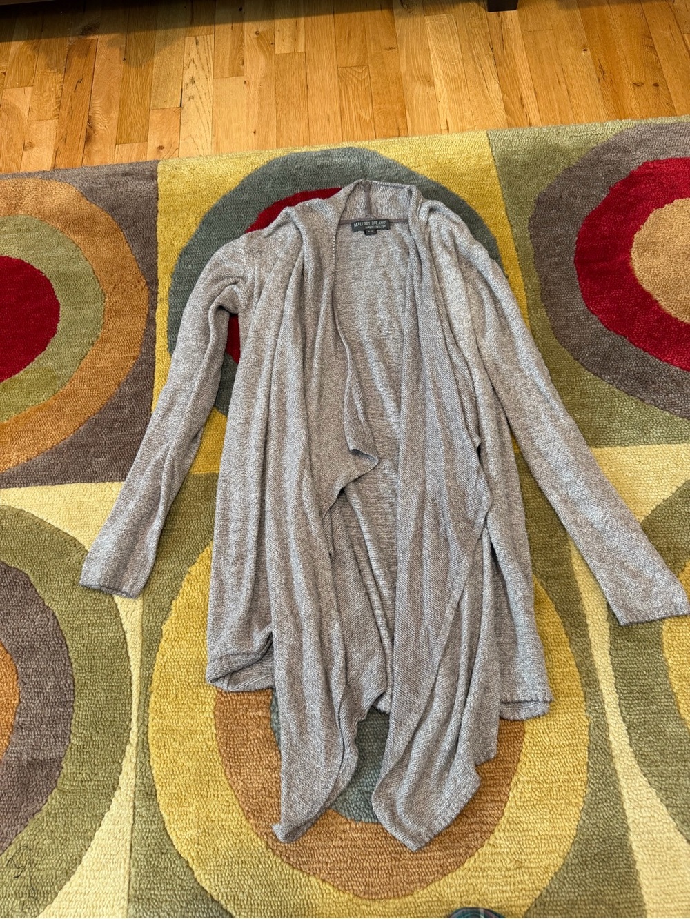 Barefoot Dreams Draped Open Front Cardigan Sweater Brown Size S/M See Pics